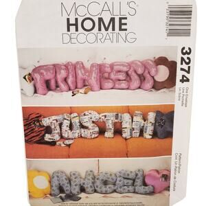 McCall's Home Decorating 3274 Vintage Sewing Pattern UNCUT 2001 Name Pillow